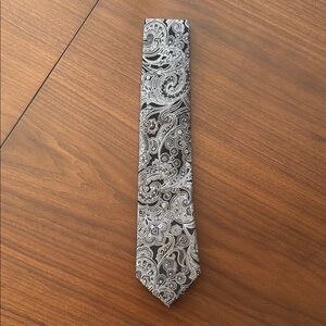 Jos A Bank Paisley Patterned Tie - Blue and Black